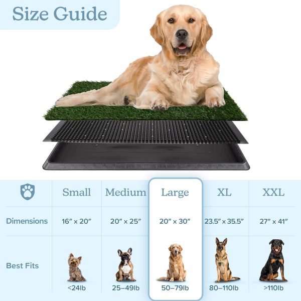 Artificial Grass Puppy Pee Pad for Dogs and Small Pets - 20x30 Reusable 3-Layer Training Potty Pad with Tray - Dog Housebreaking Supplies by PETMAKER - Image 7