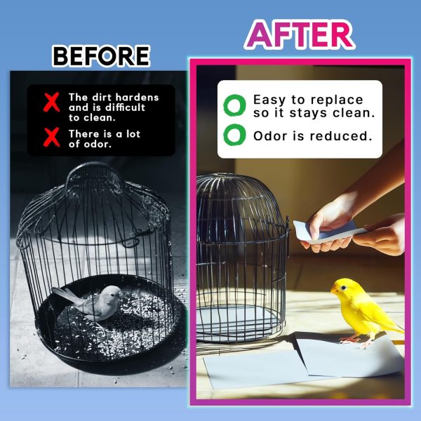 HA SHI Bird Cage Liner - 120 Paper Sheets, 20" x 18", 2.9 lb - Suitable for Pet Habitats, Bulk Quantity for Extended Use, Newsprint Texture, Parcel Packaging - Image 4