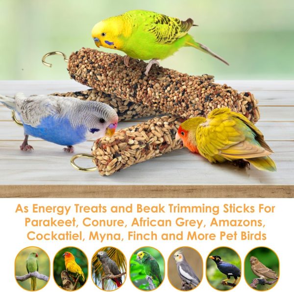 KATUMO Bird Treats Parrot Crunch Sticks Parakeet Grains Mixed Treats Cockatiel Snacks Budgie Food Sticks for Lovebird Conure Myna Canary Parrots - Image 7