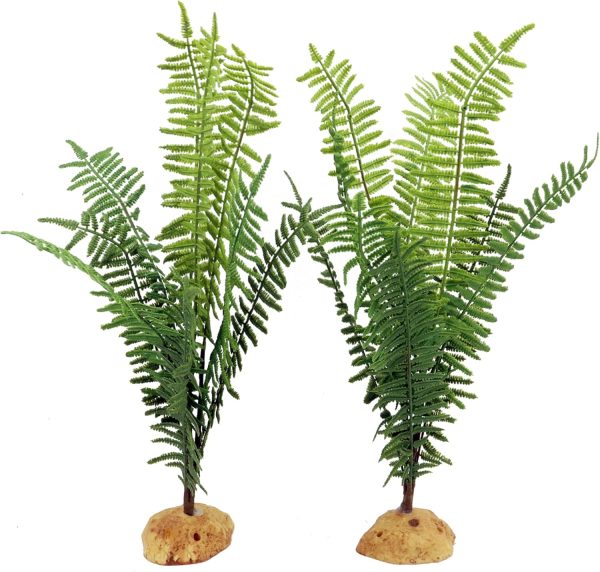 JIHAQUA Fake Fern Plants, Reptile Plastic Terrarium Decor, Reptiles Amphibians Tank Accessories for Crested Gecko Leopard Lizard Chameleon