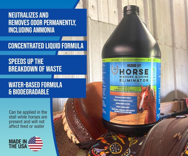 MICROBE-LIFT Horse Manure & Urine Eliminator for Use in Stables and Barns, Use on All Surfaces and Supplies, Ammonia Reducer, Highly Concentrated Formula, 1 Gallon - Image 5