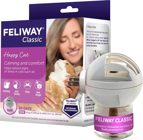 FELIWAY Classic Cat Calming Pheromone Diffuser, 30 Day Starter Kit (48 mL)