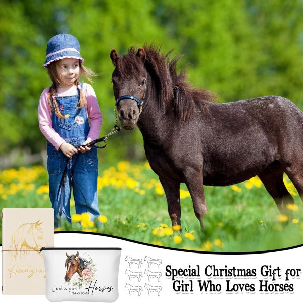 Fumete 24 Pcs Horse Lover Gift Sets Christmas Book Lover Gifts Includes Journal Notebook Makeup Bags and Horse Paper Clips Team Gifts Office Supplies Gift for Book Lovers Women Teacher Nurse(Horse) - Image 7