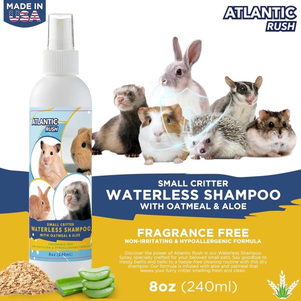 Waterless Shampoo for Small Critters- 8oz Small Animal Fragrance Free, & Crulety Free Dry Shampoo - No Rinse Shampoo for Pet Ferrets, Guinea Pigs, Hedgehogs, Sugar Gliders, Rabbits, & Hamsters - Image 3