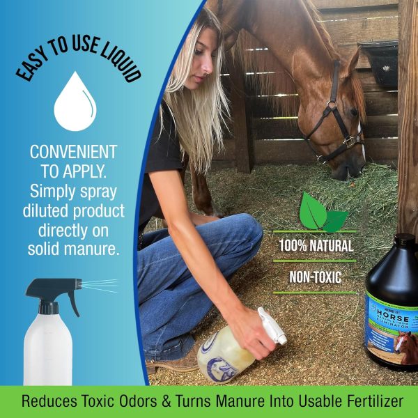 MICROBE-LIFT Horse Manure & Urine Eliminator for Use in Stables and Barns, Use on All Surfaces and Supplies, Ammonia Reducer, Highly Concentrated Formula, 1 Gallon - Image 4