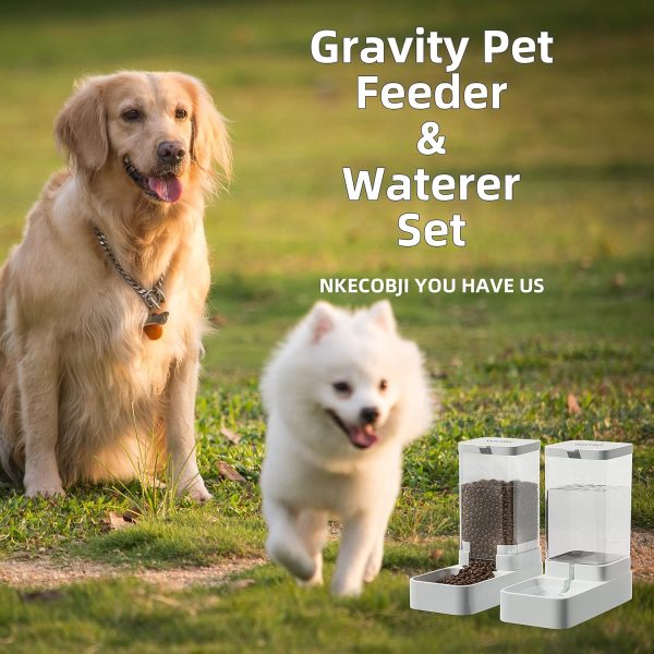 Gravity Pet Feeder and Water Dispenser Set, Automatic Dog Feeder and Dog Water Dispenser for Dogs Cats Pets Animals Large Capacity(3.8L) - Image 6