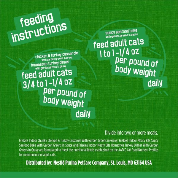 Purina Friskies Indoor Cat Food 24ct VP - (Chicken and Turkey Casserole, Saucy Seafood Bake, Homestyle Turkey Dinner) - (Pack of 24) 5.5 oz. Cans - Image 9