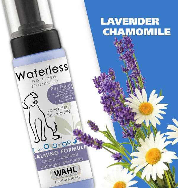 Wahl USA Pet Friendly Waterless No Rinse Shampoo for Animals – Lavender & Chamomile for Cleaning, Conditioning, Detangling, & Moisturizing Dogs & Cats – 7.1 Oz - Model 820014A - Image 6