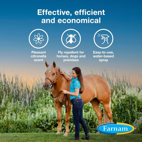 Farnam Broncoe Equine Fly Spray with Citronella Scent for Horses and Dogs, 128 Ounces, Gallon Refill - Image 3