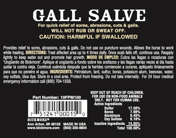 Bickmore Gall Salve Wound Cream For Horses 5oz - For Quick Equine Relief of Sores, Abrasions, Cuts and Galls - Image 2