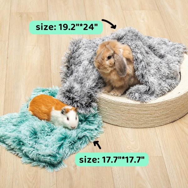 Guinea Pig Blankets 4 Pack, Warm Cozy Pet Cage Accessories for Guinea Pig Hedgehog Rabbit Hamster Chinchilla Ferret Small Animals, Fleece Cage Liners Bedding Mat Washable for Cold Weather - Image 4