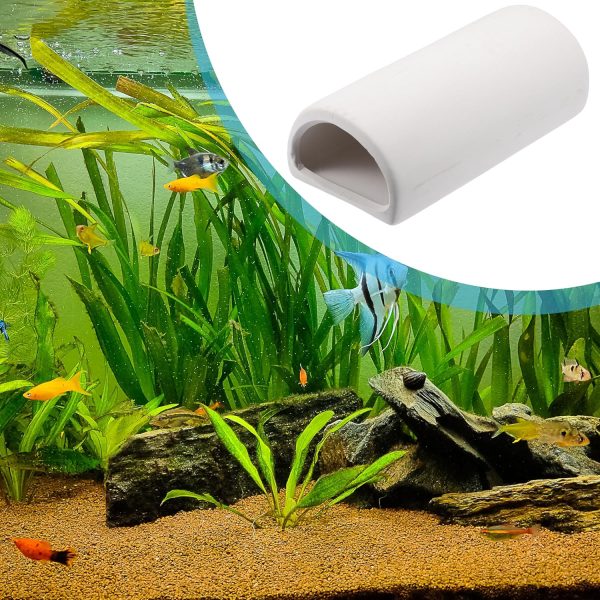 Aquarium Decorations Hideaway Rock Cave, Ceramic Fish Tank Decoration Stone for Aquatic Pets to Breed Plays Rest, 4.72x2.32x1.57inch (White) - Image 6