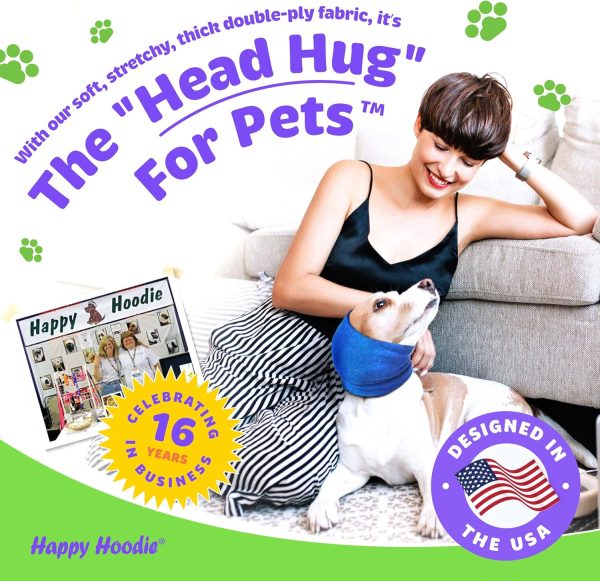 Happy Hoodie The Original Dog & Cat Calming Band, Anxiety Relief/Noise Protection-Grooming-Thunder-Fireworks (Large, Blue) - Image 2