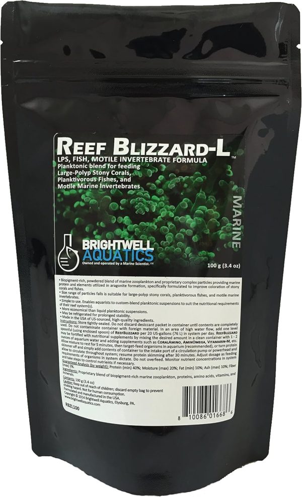 Brightwell Aquatics Reef Blizzard L - Powder Planktonic Food Blend to Feed Large Stony Corals & Planktivorous Fish