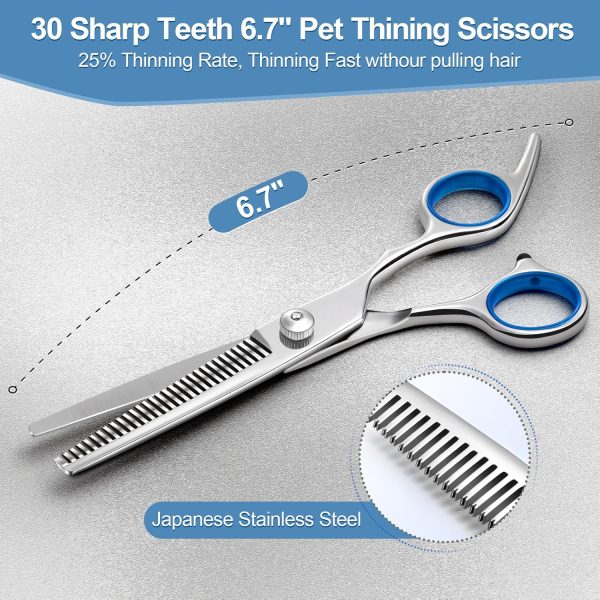 Gimars Titanium Coated Professional 6 in 1 4CR Stainless Steel Dog Grooming Scissors with Safety Round Tip, Heavy Duty Pet Grooming Scissor for Dogs, Cats and Other Animals - Image 5