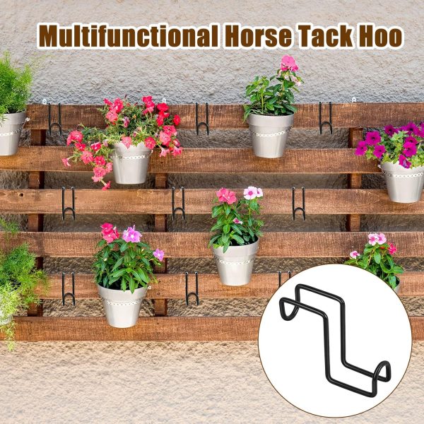 2 Pieces 4 Inch Tack Hook Over Rail Bridle Hooks Heavy Duty Horse Water Bucket Hangers Metal Stall Hooks for Horses Tough Horse Halter Rack for Fishing Saddle Fence Door Holder - Image 6