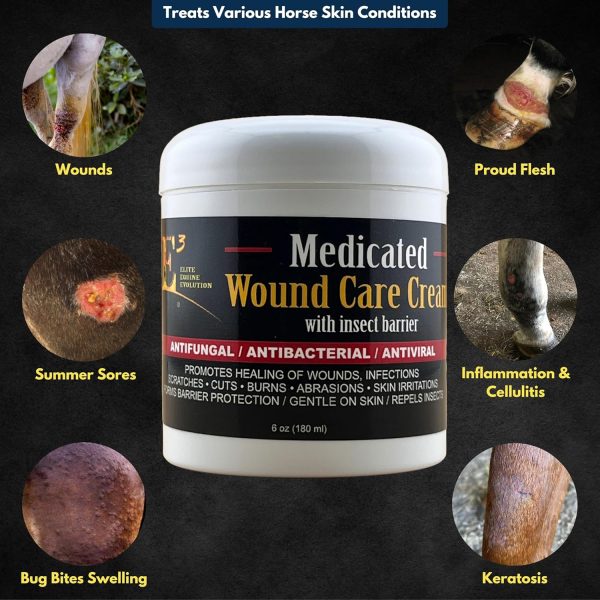 E3 Medicated Wound Cream for Horses, Dogs, Cats, Rabbits - Hot Spot Treatment Ointment - Dog Hot Spot Remedy & Paw Care - Wound Care for Cats - Non Greasy - Image 3