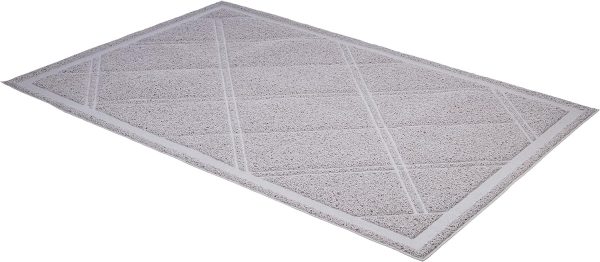 Amazon Basics Less-Mess Cat Litter Box Mat, Unscented, 24" x 35", Grey - Image 4