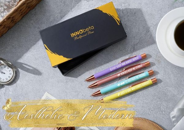 InnoBeta Horse Gifts for Girls, Women, Ballpoint Pen Set of 4, Horse Stuff for Equestrian, Horse Lovers, Cowgirls on Birthday, Back to School, Christmas - Image 4