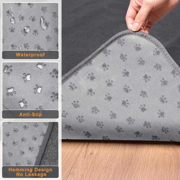 LOOBANI 2 Packs Extra Large Reusable Dog Mat for Floor, Non-Slip Washable Pee Pads for Dogs, Fast Absorbent Pet Whelping Pads, Puppy Playpen Mat for Incontinence, Housebreak, Crate, 36x48in, Gray - Image 4