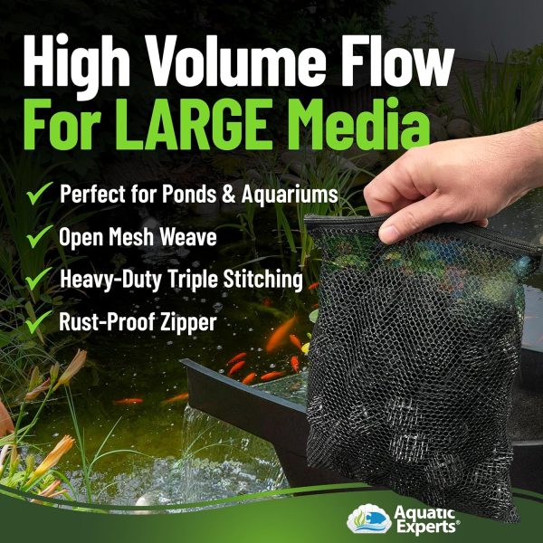 Aquatic Experts Mesh Bags for Bio Ball Filter Media - Perfect for Aquarium and Pond Filtration, 18" x 24" (3 Pack) - Image 2