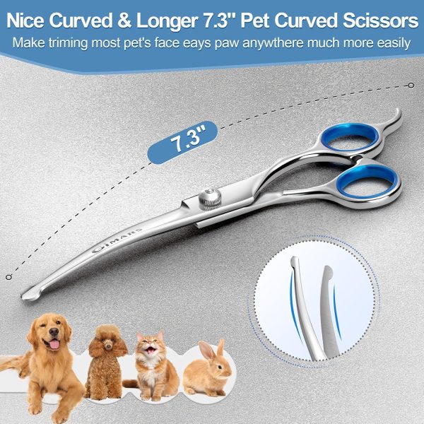 Gimars Titanium Coated Professional 6 in 1 4CR Stainless Steel Dog Grooming Scissors with Safety Round Tip, Heavy Duty Pet Grooming Scissor for Dogs, Cats and Other Animals - Image 4