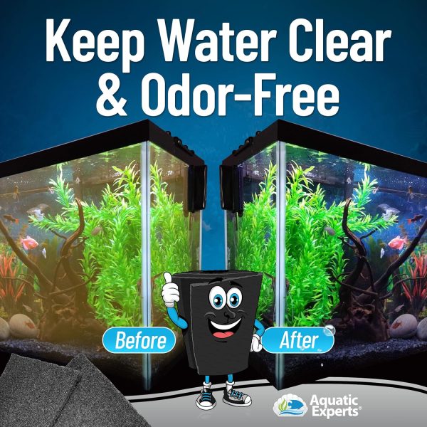 Aquarium Carbon Pad - Cut to Fit Carbon Infused Filter Pad Media for Crystal Clear Fish Tank and Ponds (10.5 Inch Width, 72 Inch Long) - Image 2