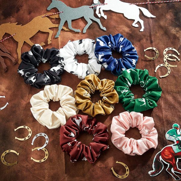 12 Pieces Horse Scrunchies Silk Satin Elastics Hair Ties Ponytail Holders Horse Hair Accessories for Women Gifts Equestrian Party Favors - Image 4