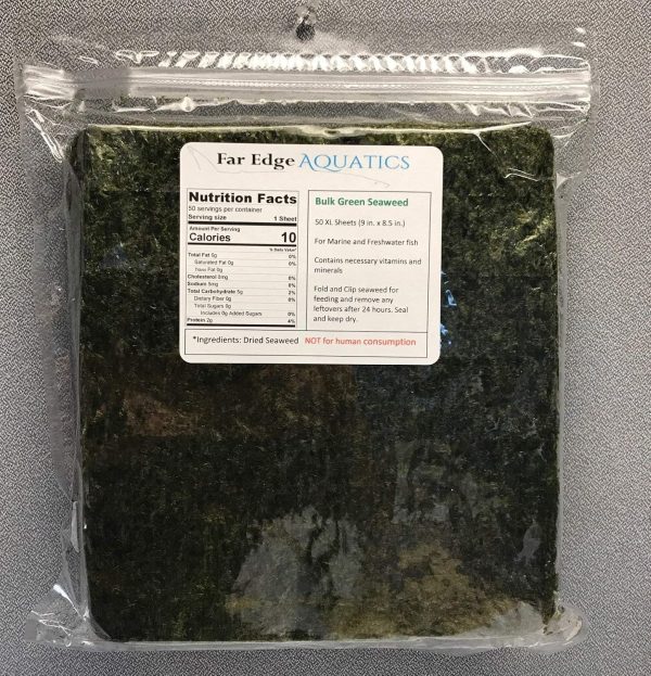 Bulk Green Seaweed for Fish - Extra Large Sheets (5.10 Oz Approx.) - Stays Intact Longer - Image 3